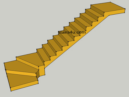 bottom or lower section winders up to straight section of stairs