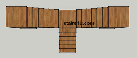 floor plan building design of y design stairs with walls only under landings