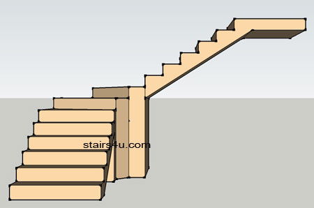 front elevation of winder stairs