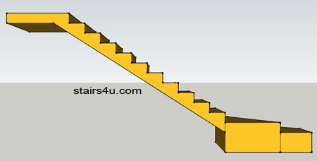 left elevation of three step lower winders to ten steps