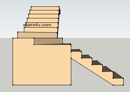 left elevation of winder stairway