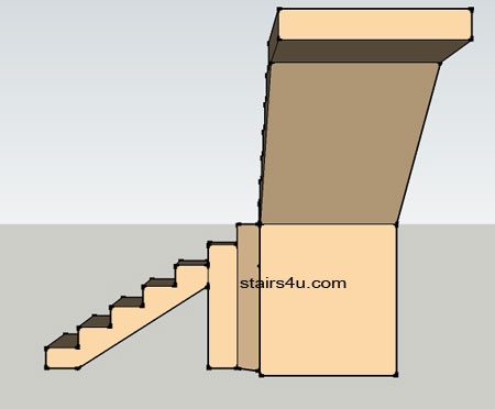 right side elevation of simple winder staircase