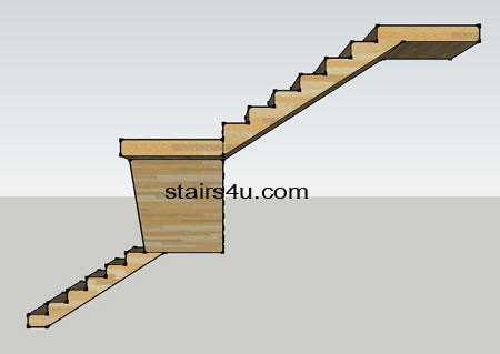 right side elevation of z shaped stair design