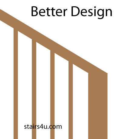 lower wood handrail design that is safer