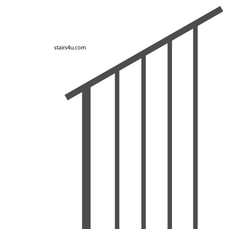 side view illustration of stair handrailing with safety problems